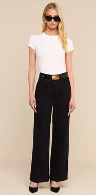 L Agence Jeans 26 Scottie Wide Leg Black Noir Denim Casual Work Office Casual